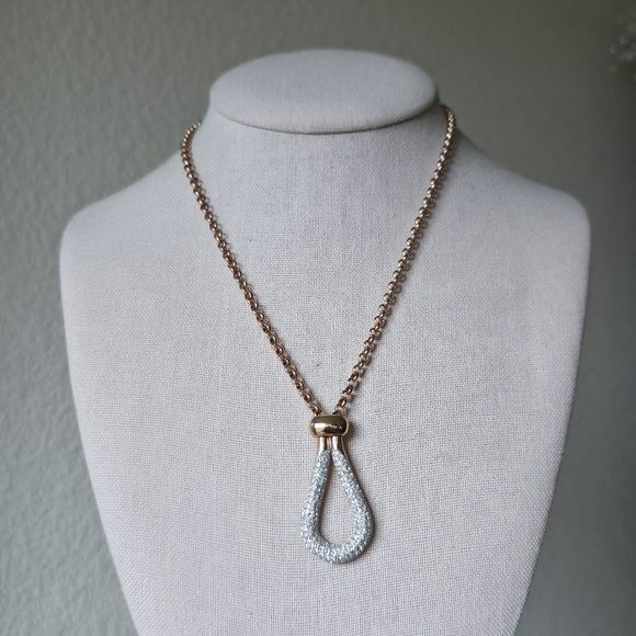 Swarovski Every Pendant Rose Gold Tone Teardrop Necklace - Picture 1 of 15